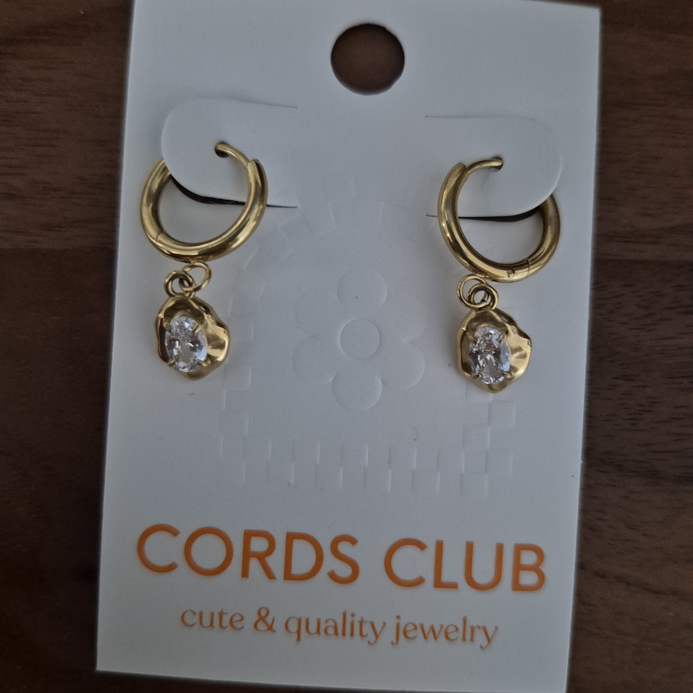 NEW Diamond in the Rough Gold Hoop Earrings